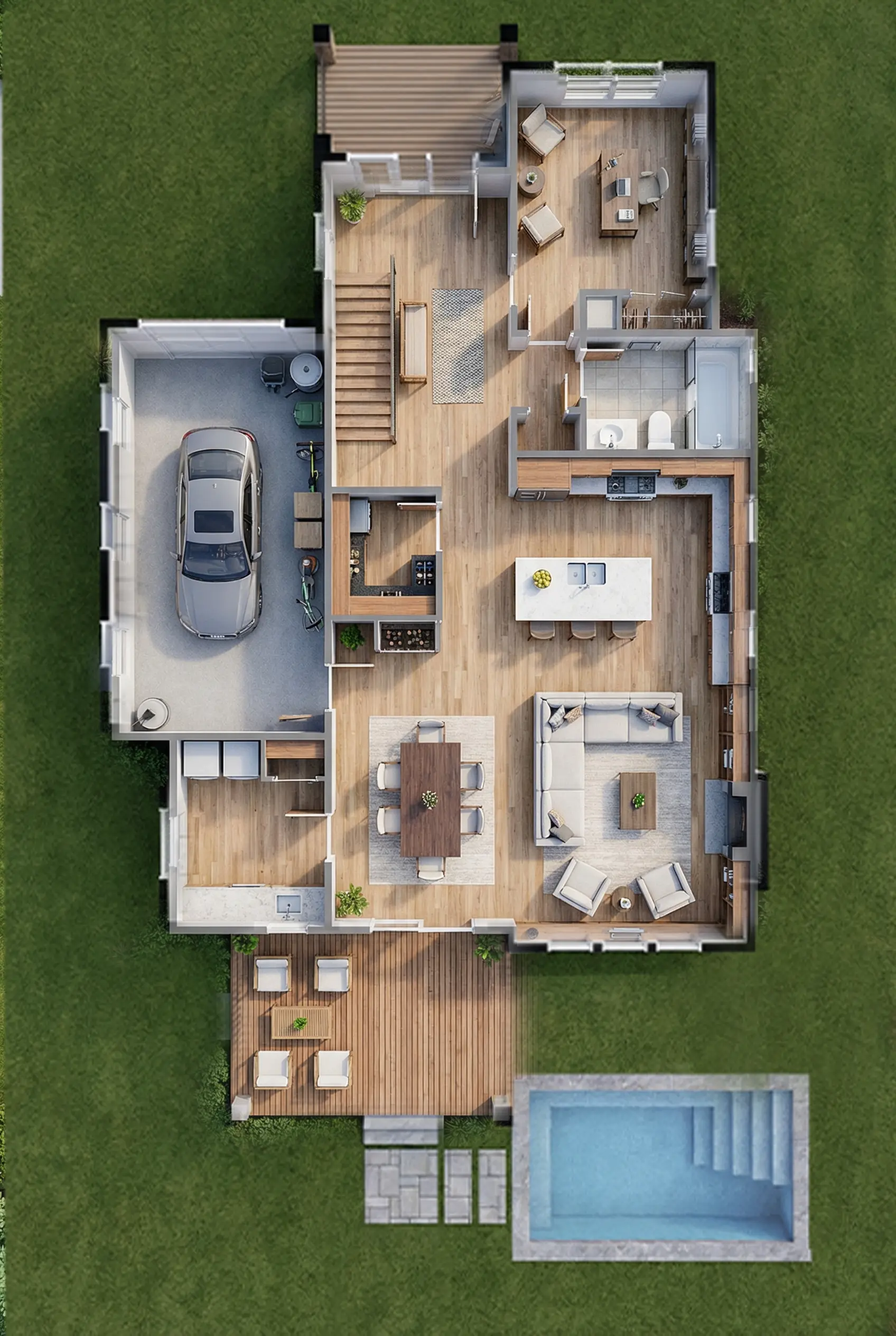 Unit 3 First Floor Plan — New Construction East Austin