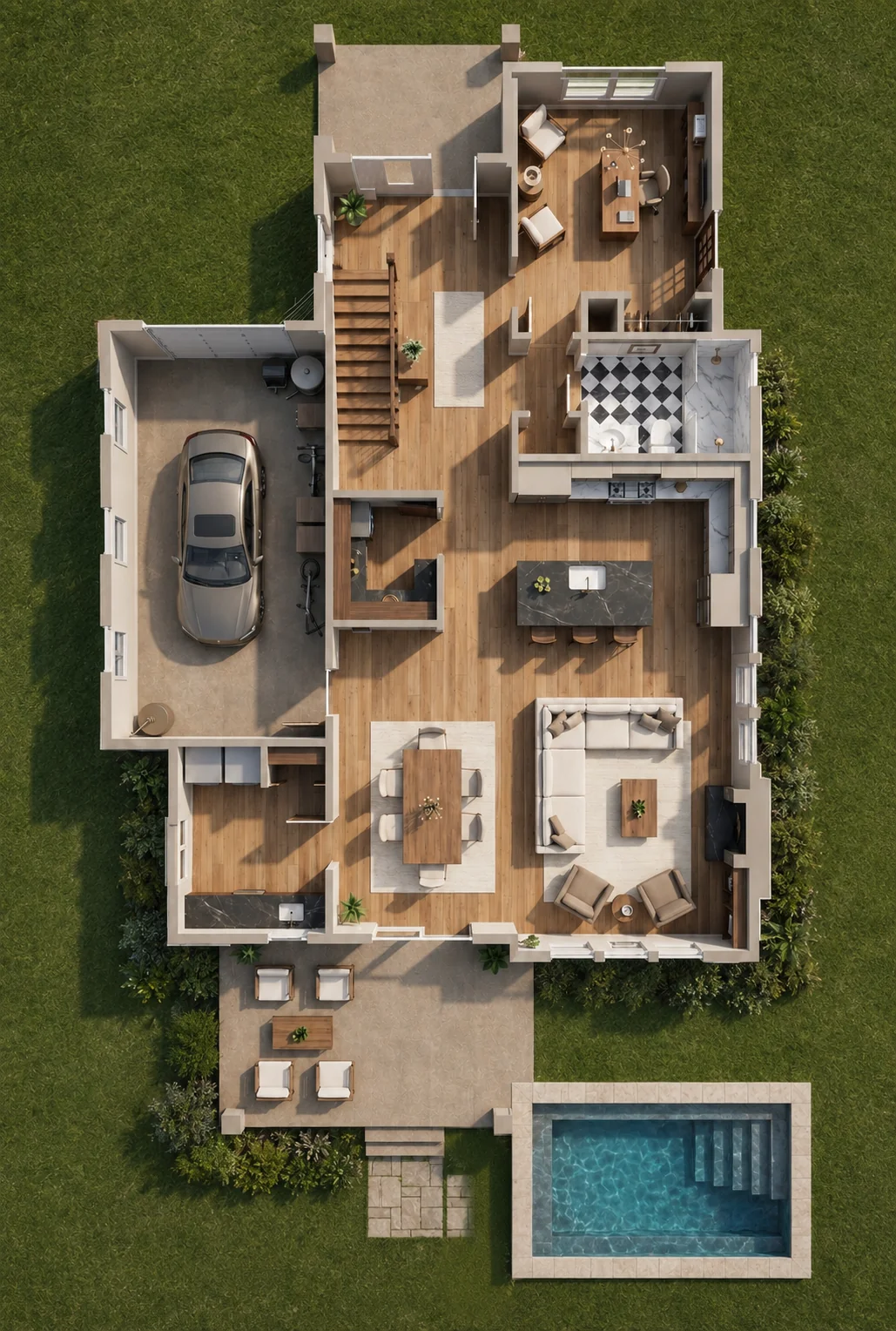 Unit 2 First Floor Plan — New Construction East Austin